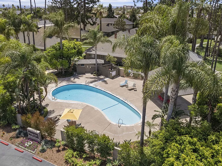 Aerial view of Mango Tree Apartments in Santa Ana, CA