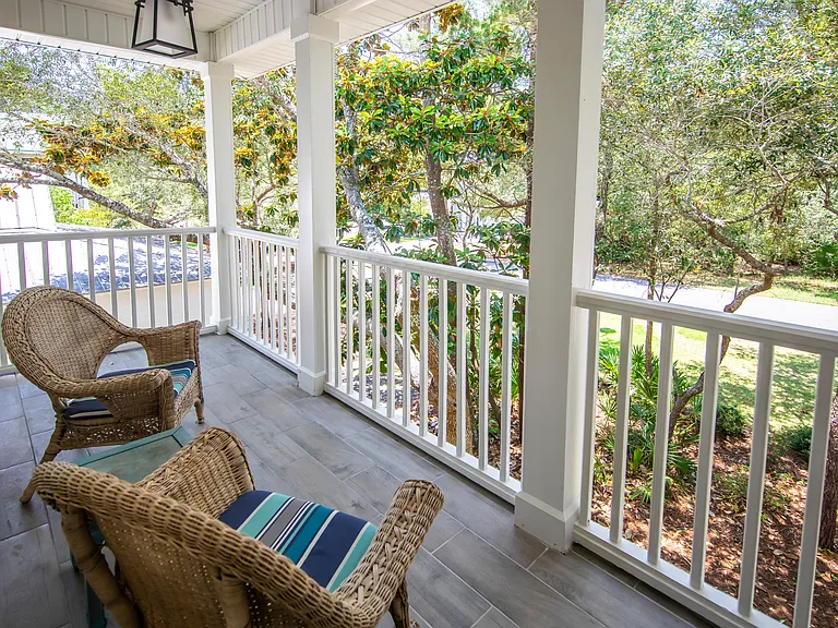 Lovely porch upstairs facing the front of the house.