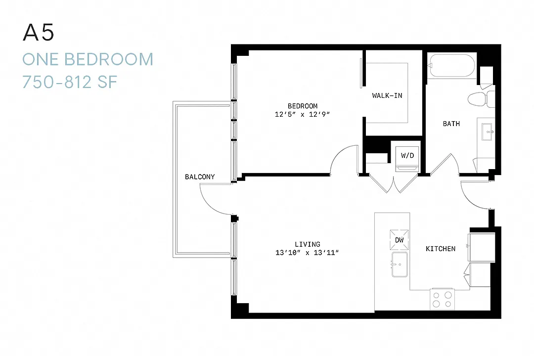Floor plan One Bedroom A5