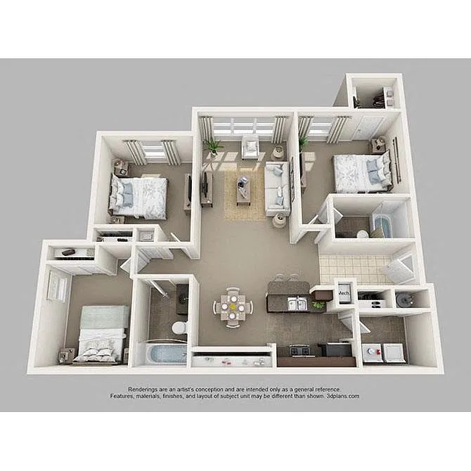 Floor plan 3 Bed | 2 Bath