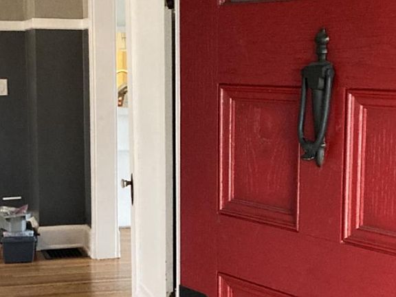 Beautiful Red Door to enter home