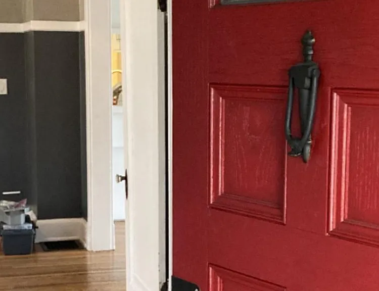 Beautiful Red Door to enter home