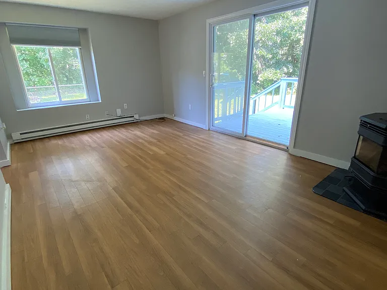Large living room walks out to deck.