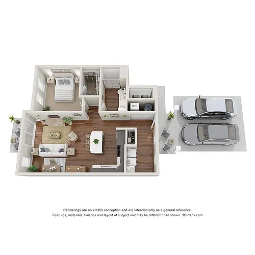 Floor plan A - Private Patio & Driveway