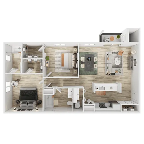 Floor plan 2x2 - B3 Renovated