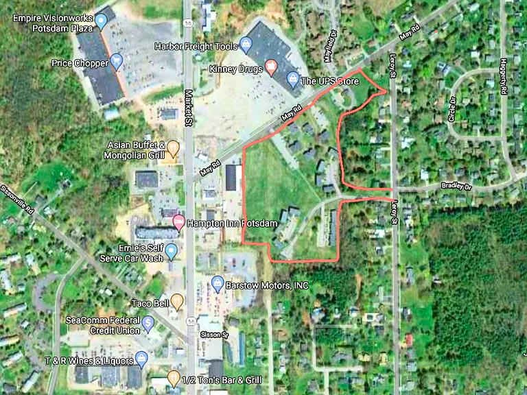 Prime location just off Market Street! Meadow East Apartments offers walkable access to shops, restaurants, and essentials like Price Chopper and Kinney Drugs_convenient living in a peaceful residential setting minutes from downtown Potsdam.