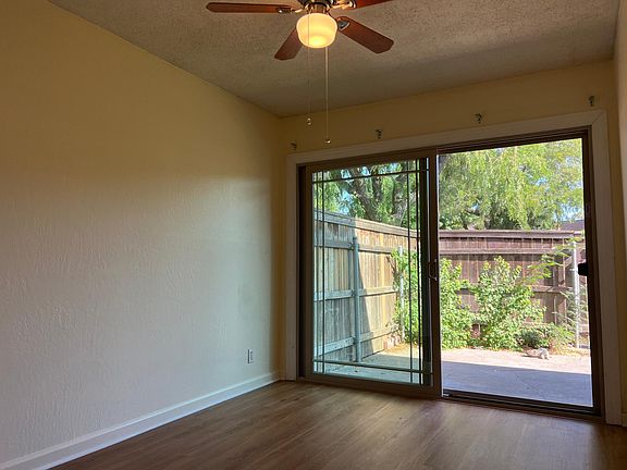 dining room leads to private back yard