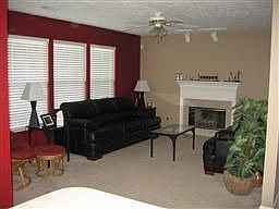 living room - large backyard view, gas assist fireplace, surround sound ready!