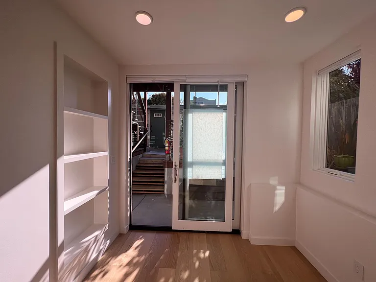 Living area facing back yard
