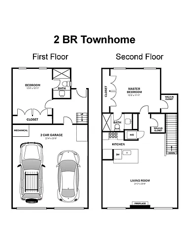 Floor plan 2 BR Townhome