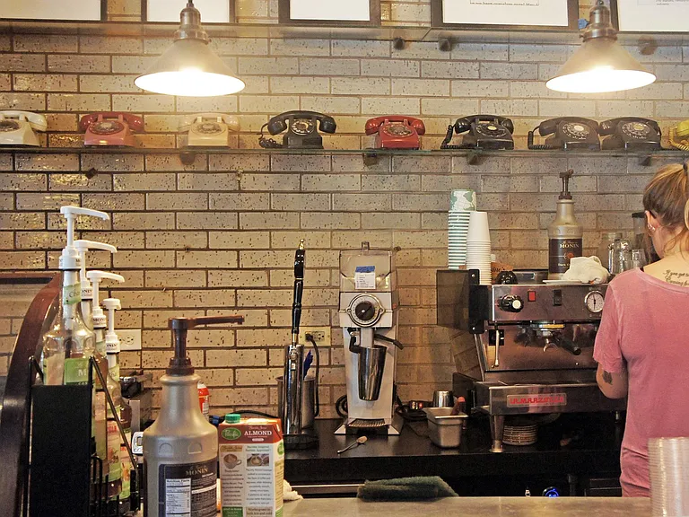 Grab a coffee from Elaine's, just across the street.