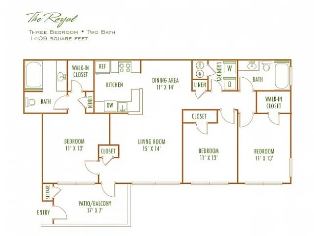Floor plan 3a3 - Royal - 3rd floor