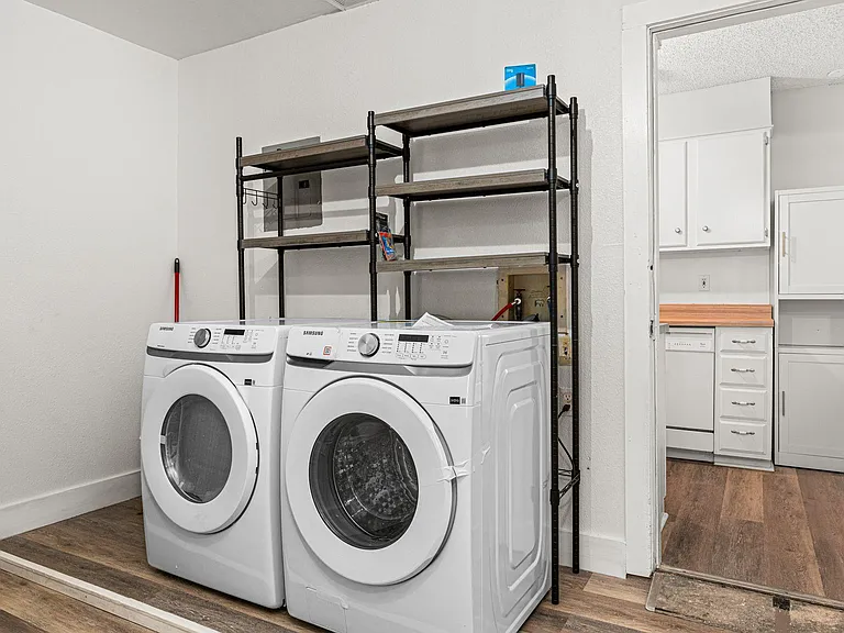 Large capacity laundry & hanging area!