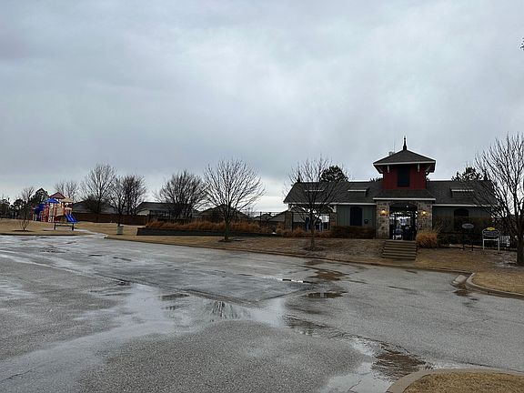 Community swimming pool and playground