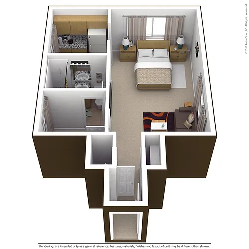 Floor plan 1BR-1BA 360-530 sq Ft