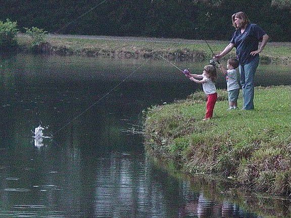 Fishing with a Barbie fishing pole