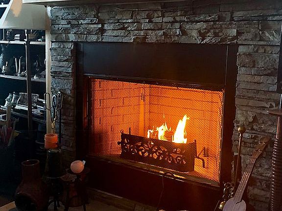 Wood burning fireplace