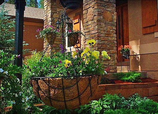 Perfect place for hanging flower baskets