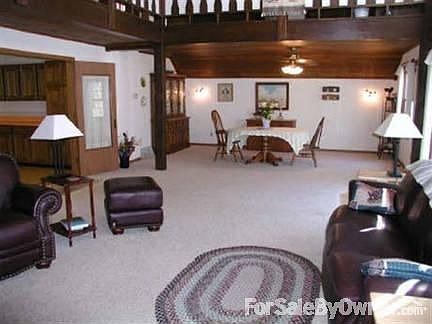 Dining area under loft