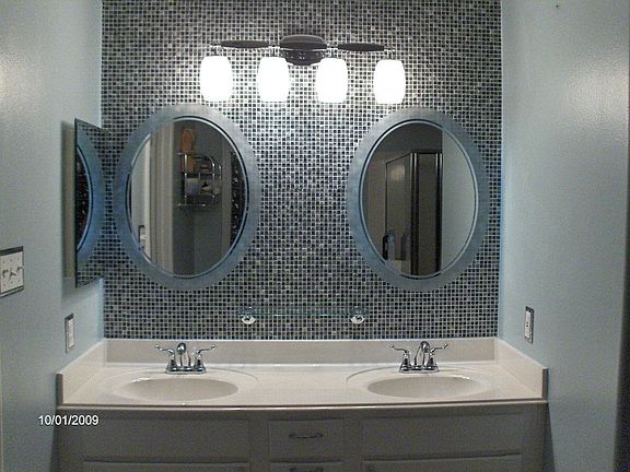 Updated Vanity w/ Glass Tiles
