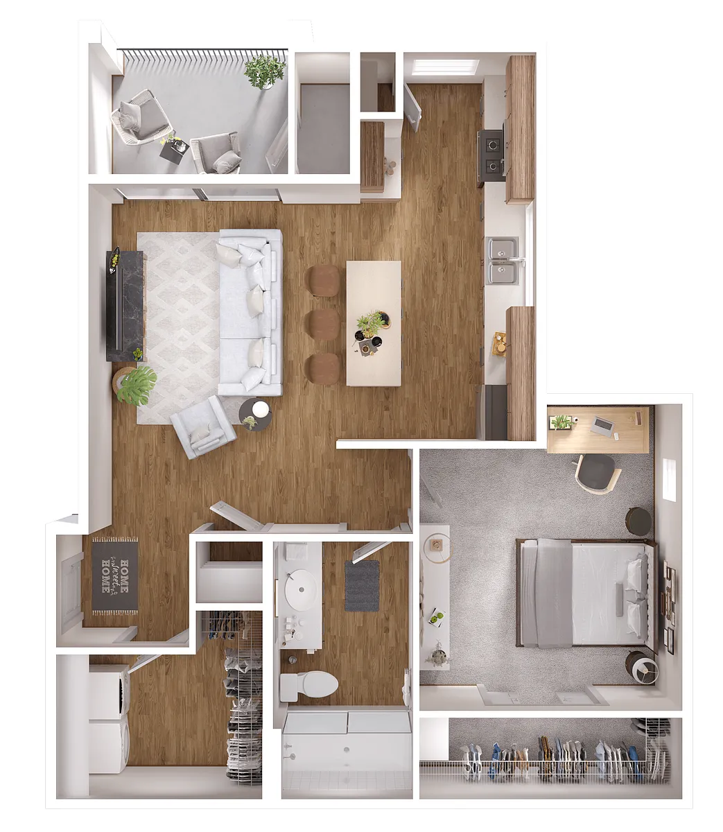 Floor plan 1 Bed 1 Bath B1