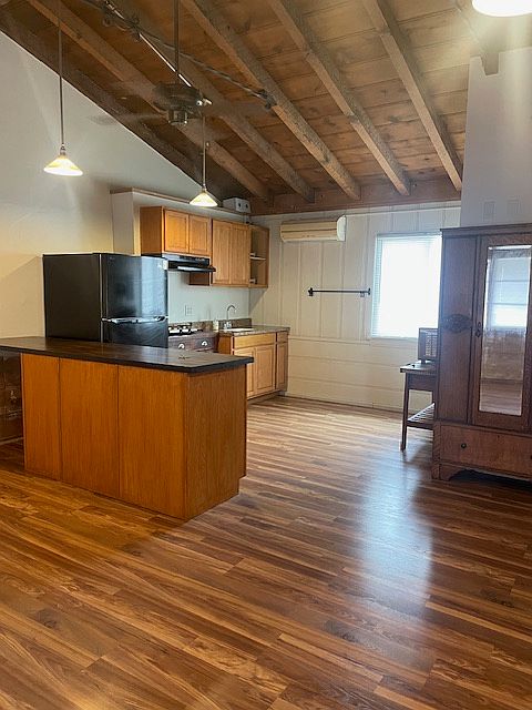 front room with kithcen