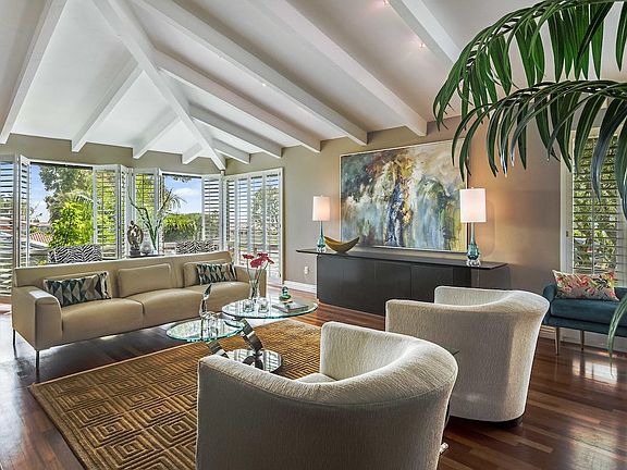 High ceilings in the formal living room