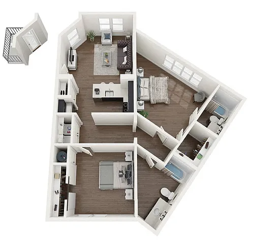 Floor plan 2J-B BALCONY