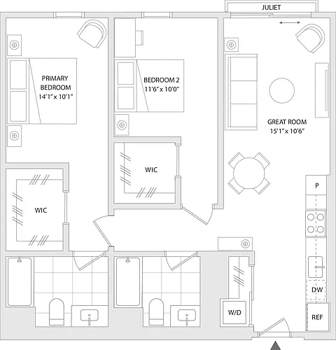 Floor plan 2 BR I