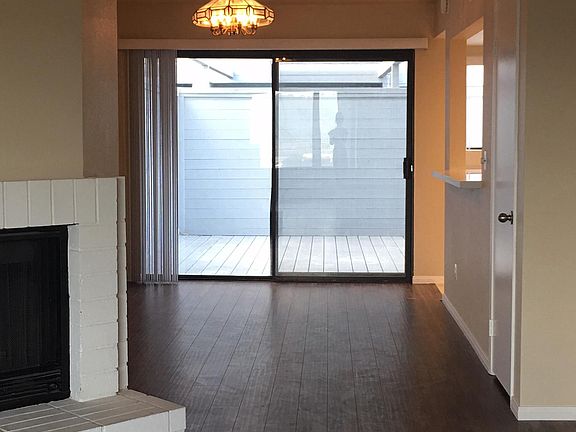 living room and wood deck