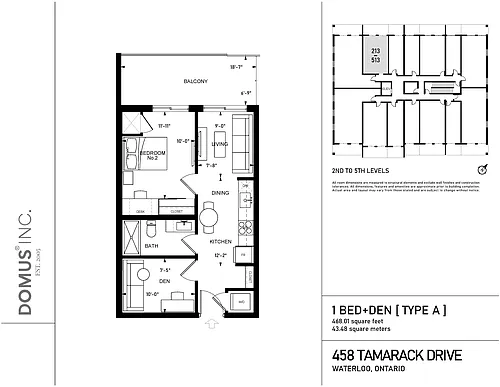 Floor plan 1 Bed + Den A