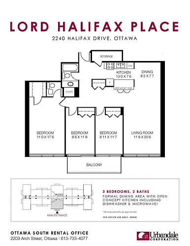 Floor plan Renovated 3 Bedroom with A/C 3 Bed 1.5 Bath