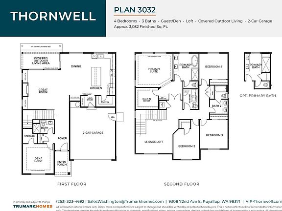 Thornwell Plan 3032 Floor Plan