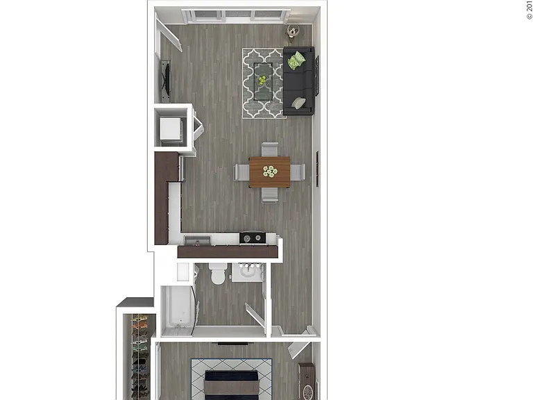 This top-level one-bedroom home features cathedral ceilings to lend an open-air feeling with a slider door leading to your balcony offering additional light. An "L" shaped fully equipped kitchen offers more storage and preparation space, room for a dinett