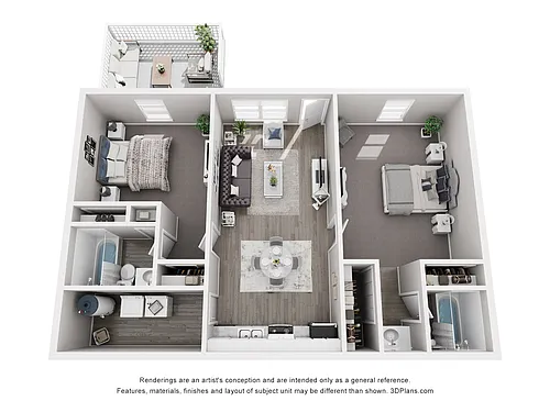 Floor plan 2 Bed 2 Bath