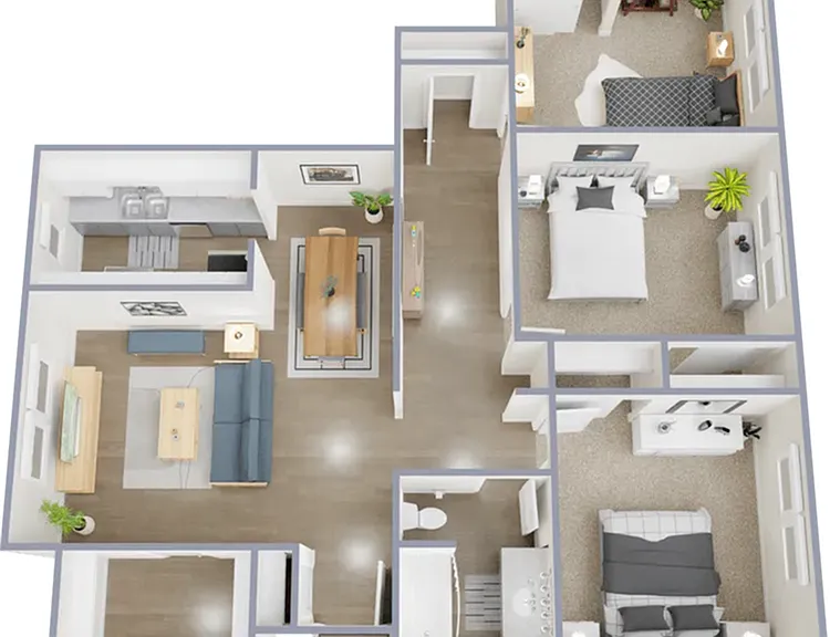 Three bedroom, one bath, 1,045 sq ft apartment home Three bedroom, one bath, 1,045 sq ft apartment home