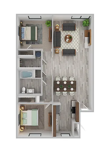 Floor plan Coronado Glen I: Two-Bedroom