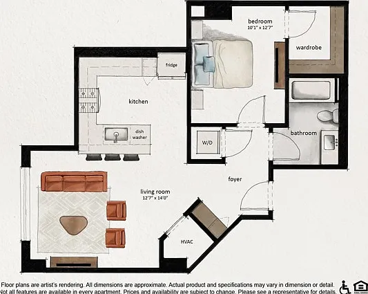 A04 | 1x1 | 728 sq ft A04 | 1x1 | 728 sq ft