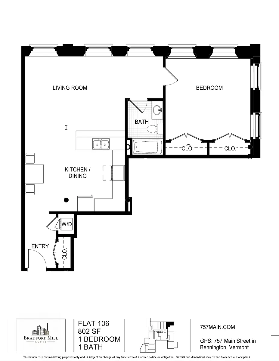 Floor plan 1B-E