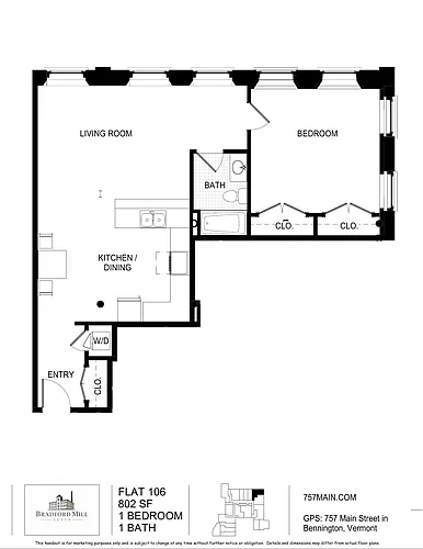 Floor plan 1B-E