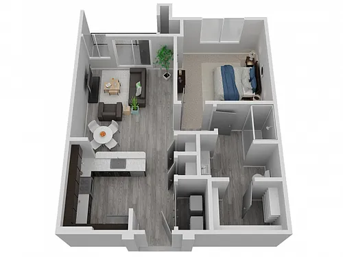 Floor plan Bamboo - 1x1 (lv-A1)