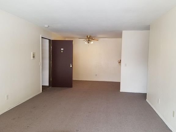view from living room into dining room