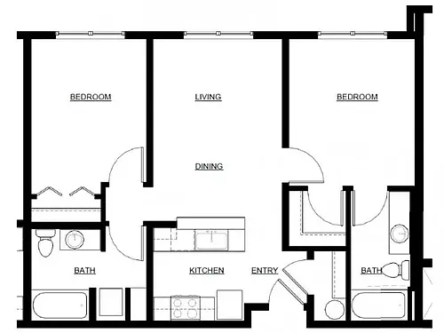 Floor plan TWO BEDROOM A