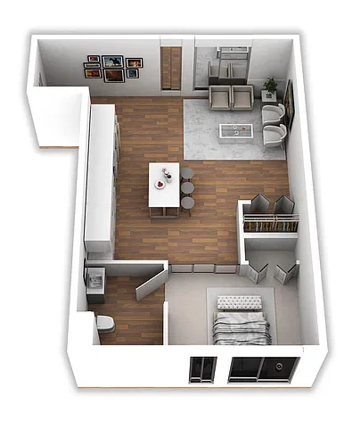 Floor plan 07 1 Bedroom 1 Bathroom
