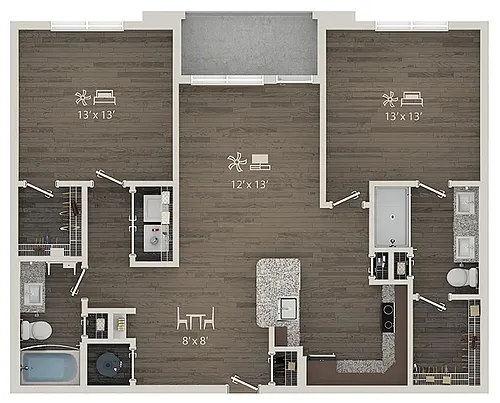 Floor plan Luminary w/ Balcony
