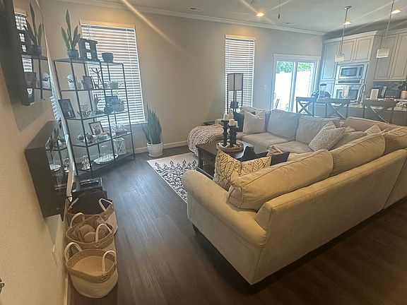 Open concept living room and kitchen.