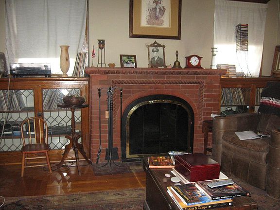 Wood burning fireplace
