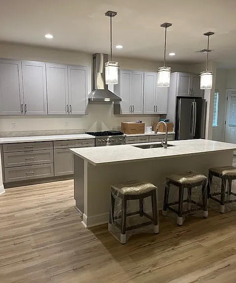 Upstairs Kitchen all stainless appliances. Bosch diswasher, Forno 30 inch gas range/grill.