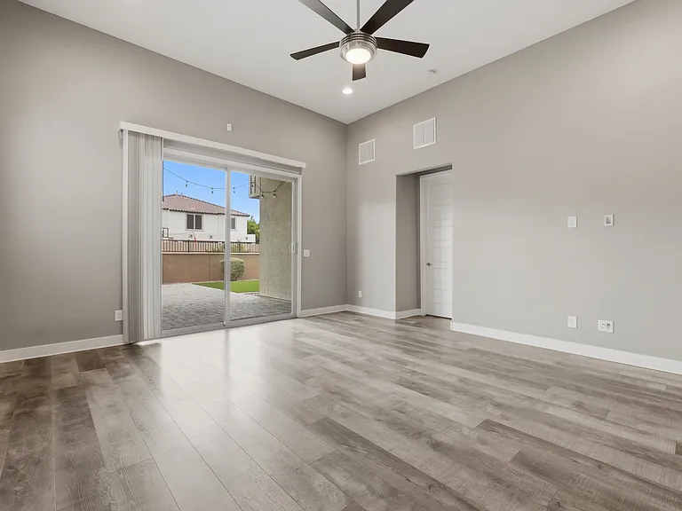 Living room with 12ft ceilings