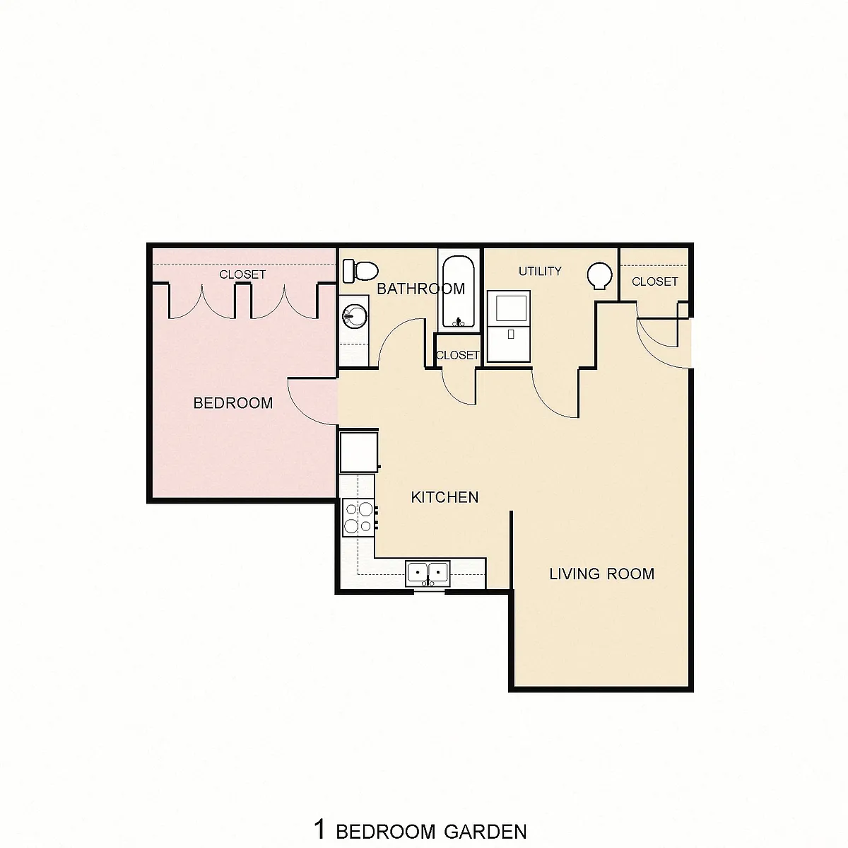 Floor plan One Bedroom Garden/Flat